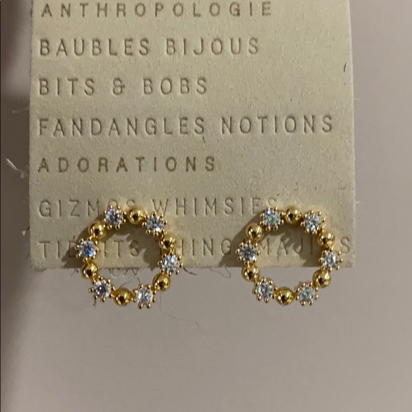Anthropologie Gold Cubic Hoop circle Earrings $38 - Picture 4 of 4